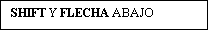 Text Box: SHIFT Y FLECHA ABAJO

